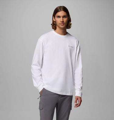 Men's Black Butte Long Sleeve Graphic T-Shirt, Color: White, Trailmap, image 15