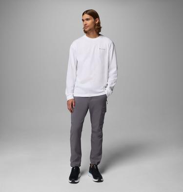 Men's Black Butte Long Sleeve Graphic T-Shirt, Color: White, Trailmap, image 14