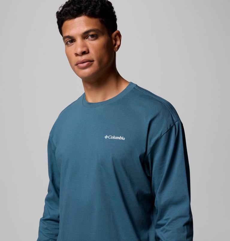 Camiseta de manga larga con estampado Black Butte para hombre, Color: Everblue, Trailmap, image 5
