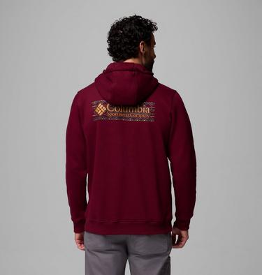 Men's Meridian Creek Graphic Hoodie, Color: Rich Wine Branded Blanket, image 3