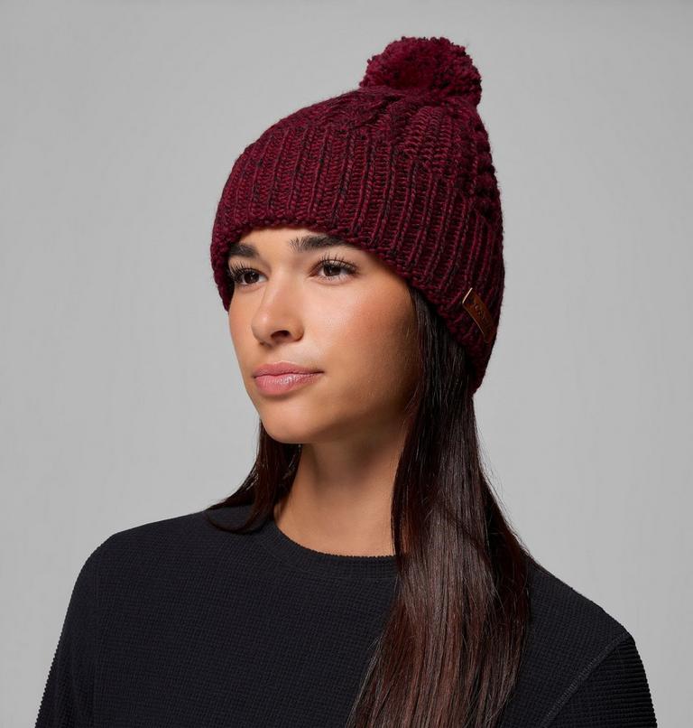 Unisex Cozy Ridge Beanie, Color: Rich Wine, Black Marled, image 5