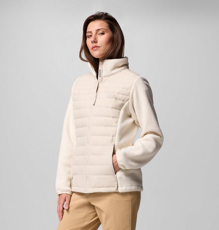 Chaqueta híbrida de plumón Juniper Peak para mujer, Color: Dark Stone, Chalk, image 4