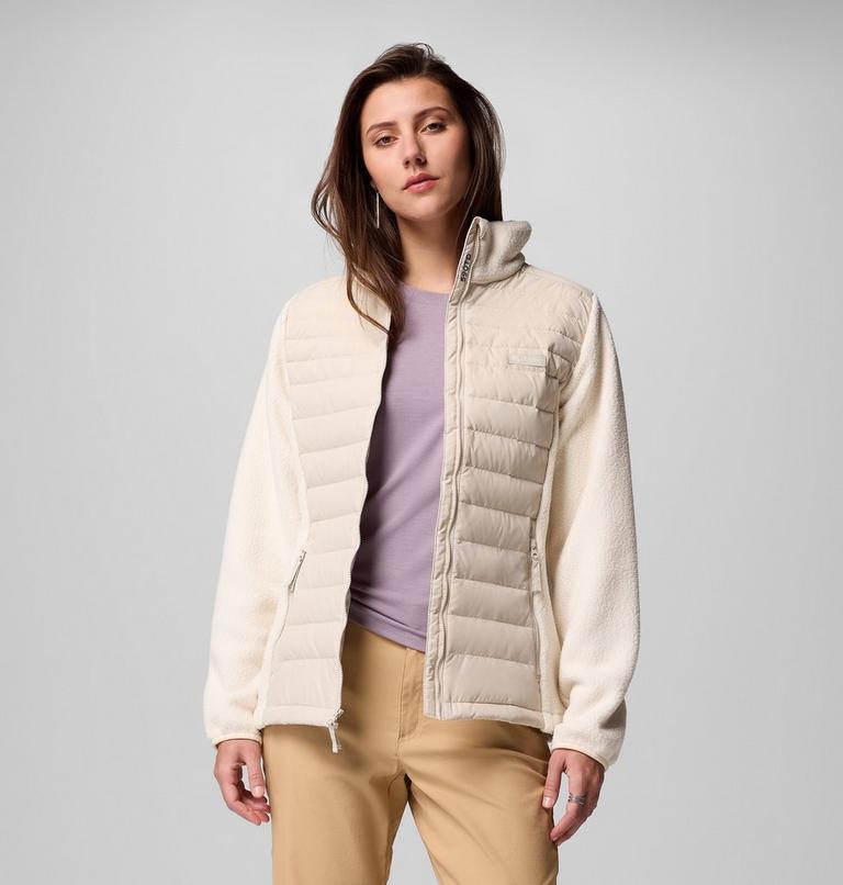 Chaqueta híbrida de plumón Juniper Peak para mujer, Color: Dark Stone, Chalk, image 8