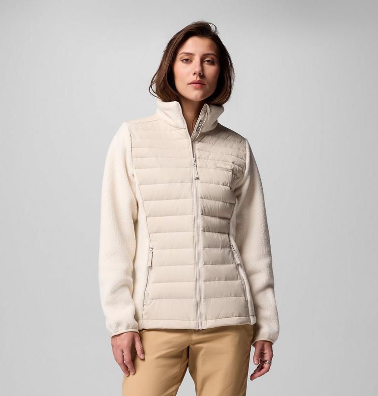 Chaqueta híbrida de plumón Juniper Peak para mujer, Color: Dark Stone, Chalk, image 1