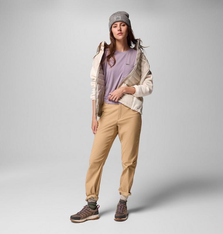 Chaqueta híbrida de plumón Juniper Peak para mujer, Color: Dark Stone, Chalk, image 2