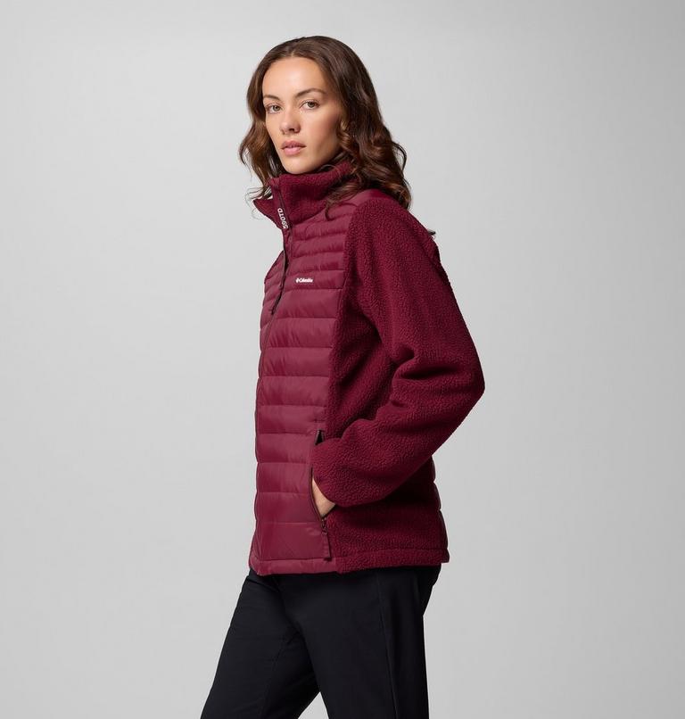 Chaqueta híbrida de plumón Juniper Peak para mujer, Color: Rich Wine, image 4