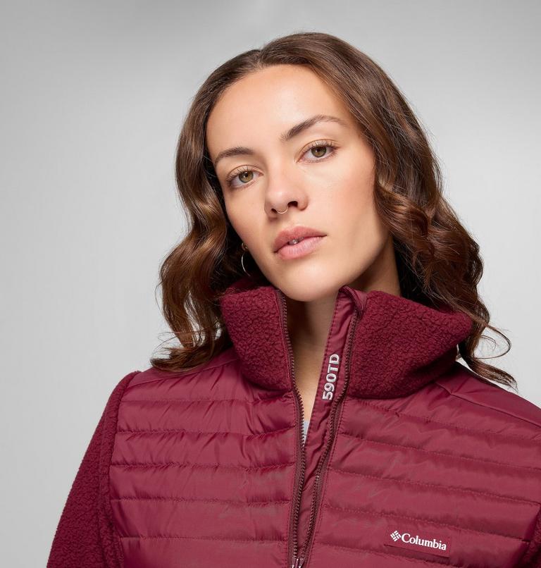 Chaqueta híbrida de plumón Juniper Peak para mujer, Color: Rich Wine, image 6
