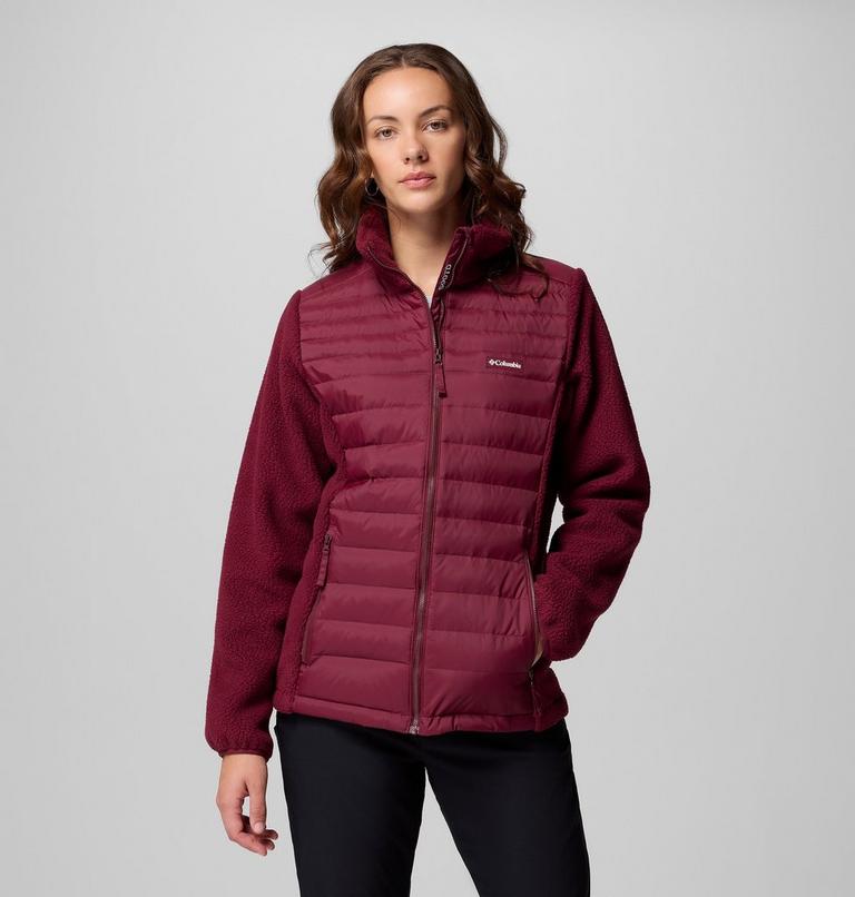 Chaqueta híbrida de plumón Juniper Peak para mujer, Color: Rich Wine, image 1