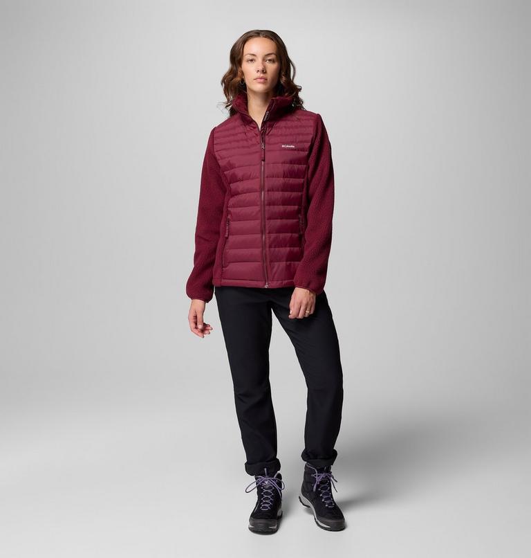 Chaqueta híbrida de plumón Juniper Peak para mujer, Color: Rich Wine, image 2