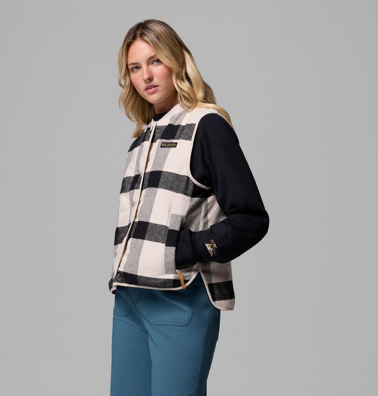 Women's High Cascades Reversible Insulated Gilet, Color: Dark Stone, Dark Stone Tim's Buff Pld, image 4