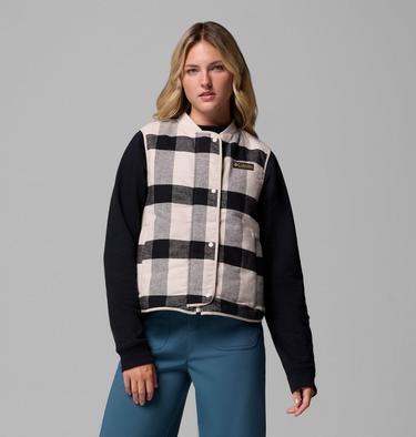 Women's High Cascades Reversible Insulated Gilet, Color: Dark Stone, Dark Stone Tim's Buff Pld, image 1