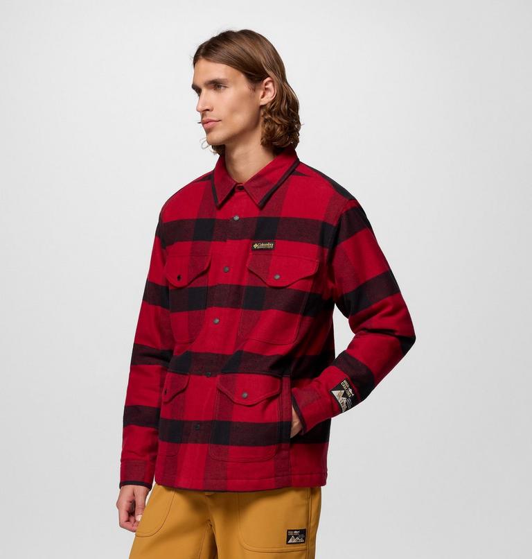 Men's High Cascades Shirt Jacket, Color: Red Dahlia Tims Buffalo Plaid, image 4
