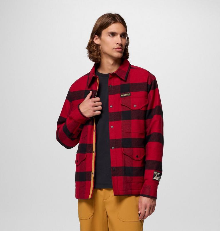 Men's High Cascades Shirt Jacket, Color: Red Dahlia Tims Buffalo Plaid, image 5