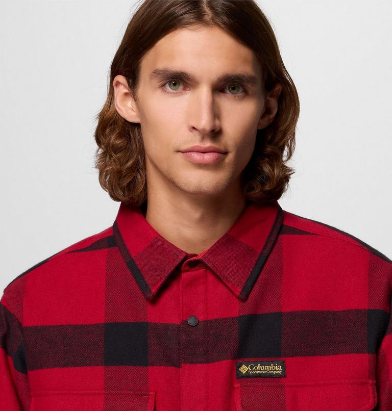 Men's High Cascades Shirt Jacket, Color: Red Dahlia Tims Buffalo Plaid, image 7