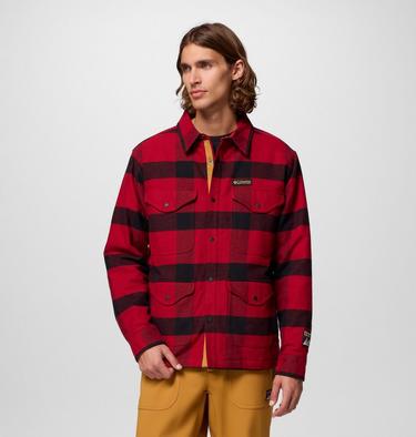 Sobrecamisa High Cascades para hombre, Color: Red Dahlia Tims Buffalo Plaid, image 1