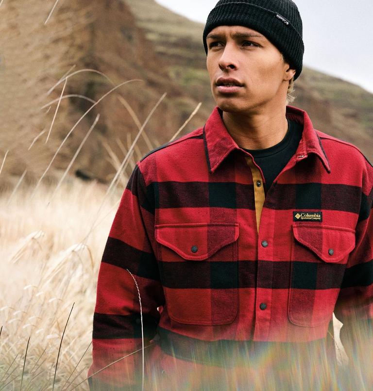 Men's High Cascades Shirt Jacket, Color: Red Dahlia Tims Buffalo Plaid, image 9
