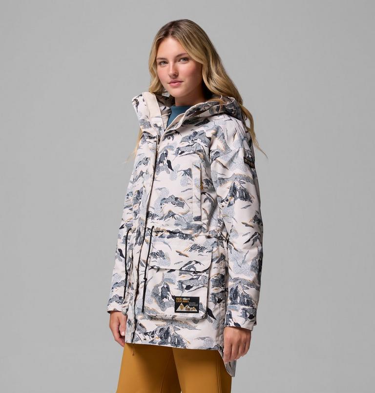 Women's High Cascades Interchange Jacket, Color: Dark Stone Skylines, image 4