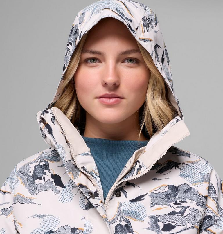 Women's High Cascades Interchange Jacket, Color: Dark Stone Skylines, image 7