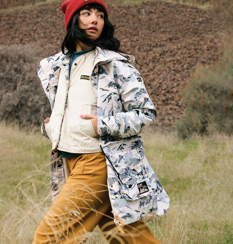 Women's High Cascades Interchange Jacket, Color: Dark Stone Skylines, image 16