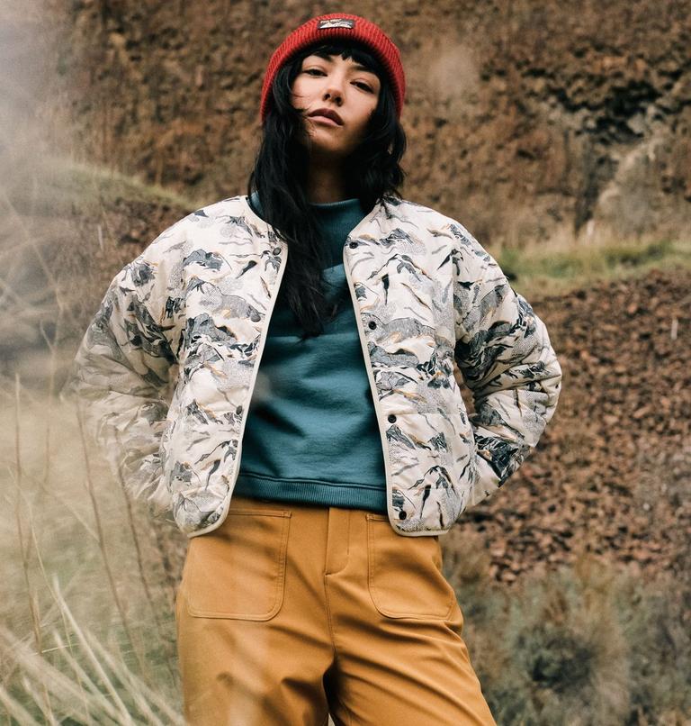 Women's High Cascades Interchange Jacket, Color: Dark Stone Skylines, image 19