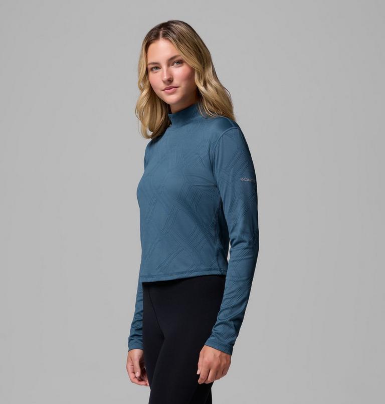 Camiseta de cuello alto y manga larga Granite Point para mujer, Color: Everblue, image 4
