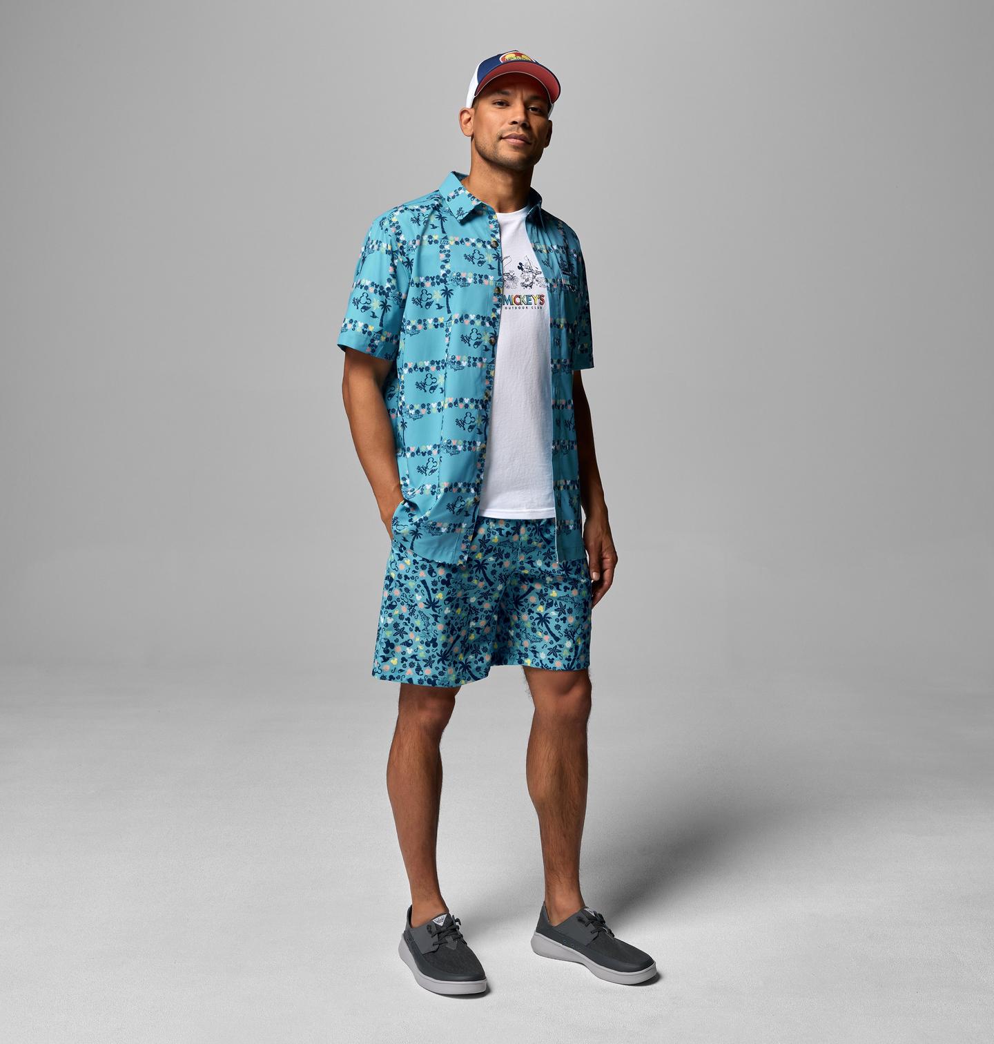 Мужская рубашка Columbia CSC x Disney PFG Super Slack Tide™ Shirt, цвет: Винтажный синий — фото 2