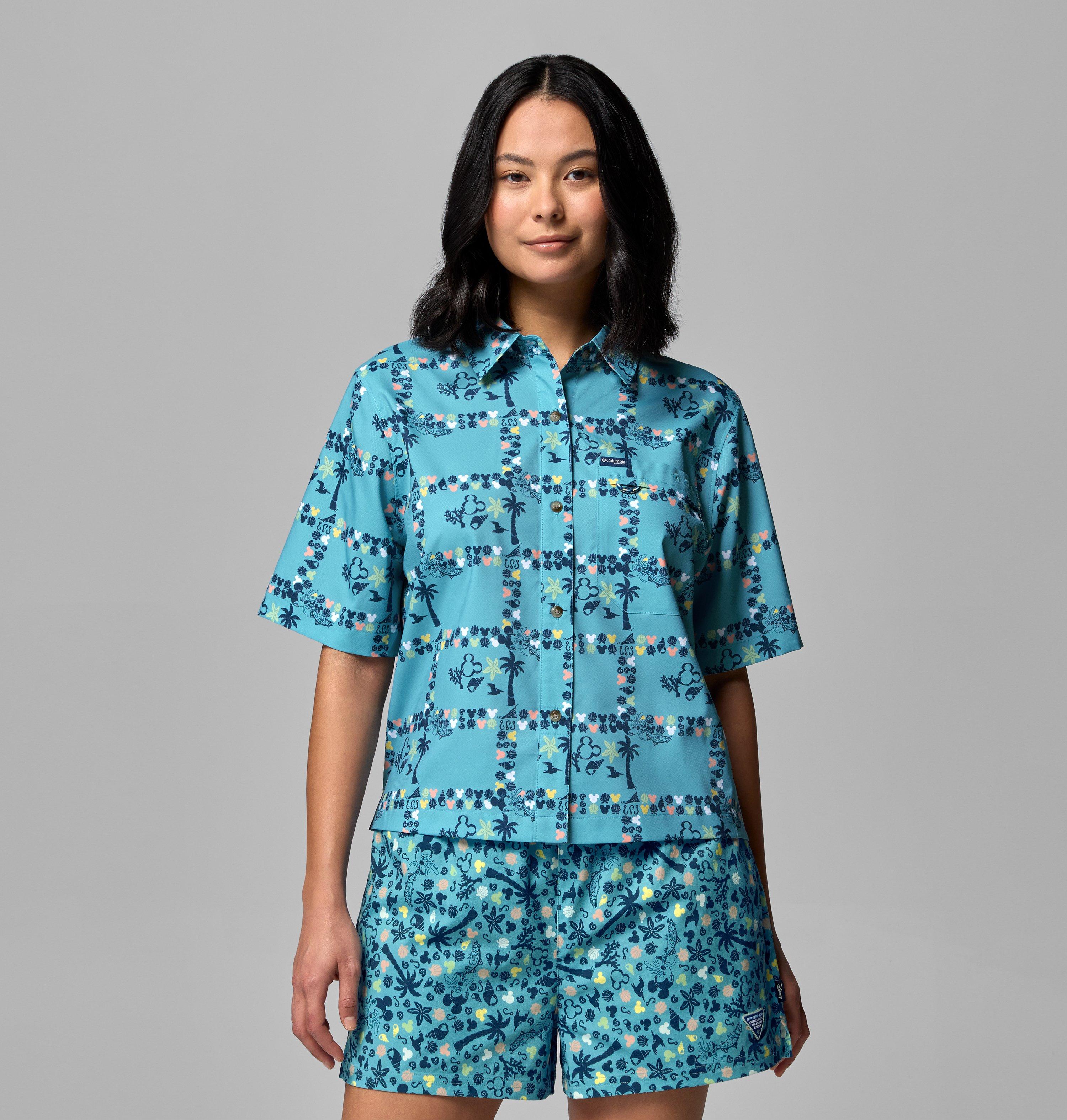 Columbia Sportswear Women's Blue Columbia - Csc X Disney Pfg Super Slack Tide™ Shirt - Vintage Small