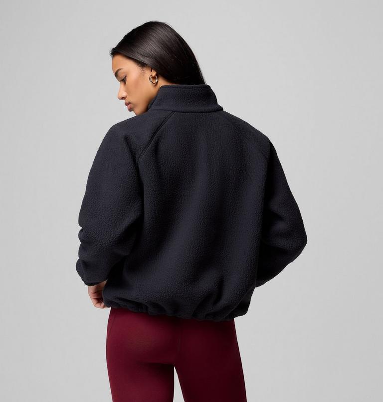 Women's Jasper Ridge Pebbled Fleece Half Snap, Color: Black, image 3