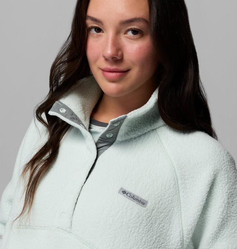 Women's Jasper Ridge Pebbled Fleece Half Snap, Color: Tea Light, Sedona Sage, image 5