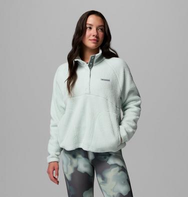 Women's Jasper Ridge Pebbled Fleece Half Snap, Color: Tea Light, Sedona Sage, image 1
