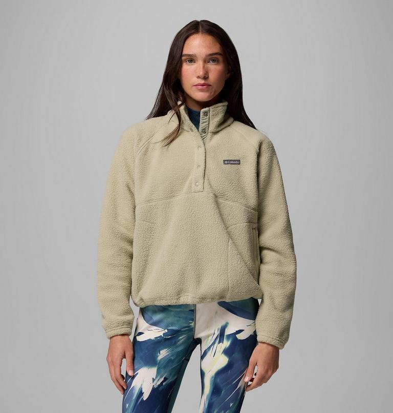 Women's Jasper Ridge Pebbled Fleece Half Snap, Color: Safari, image 1