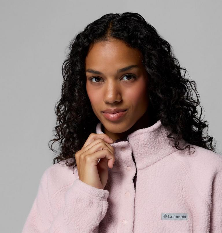 Women's Jasper Ridge Pebbled Fleece Half Snap, Color: Mineral Pink, Moonvista, image 5