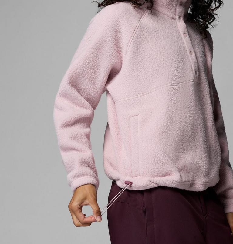 Women's Jasper Ridge Pebbled Fleece Half Snap, Color: Mineral Pink, Moonvista, image 6