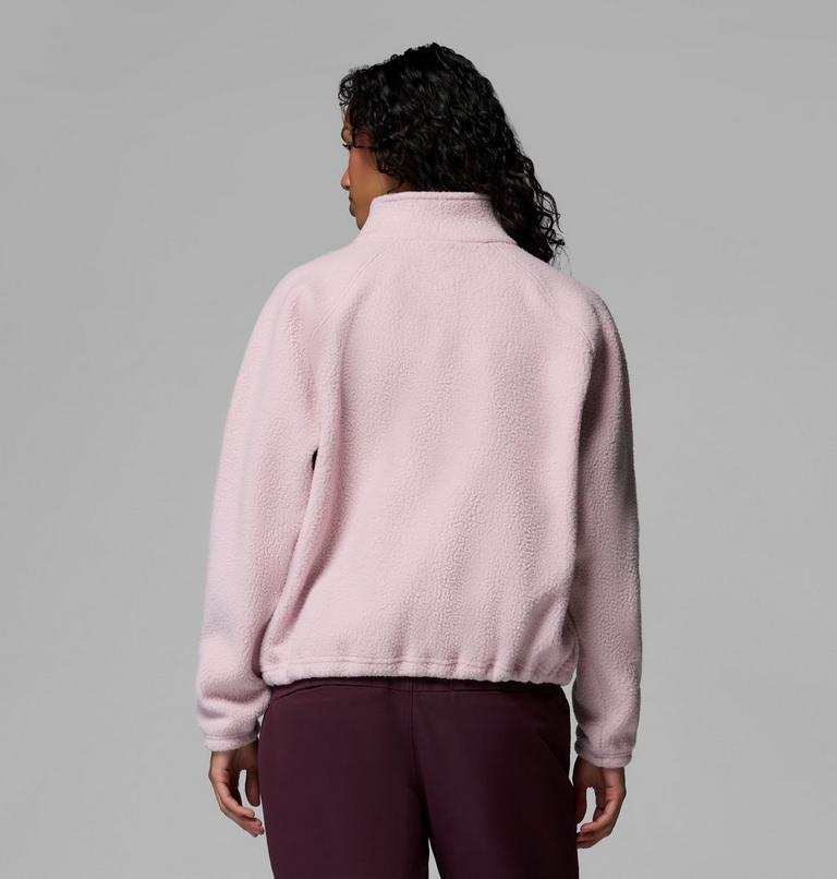 Women's Jasper Ridge Pebbled Fleece Half Snap, Color: Mineral Pink, Moonvista, image 3