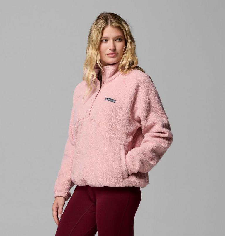 Women's Jasper Ridge Pebbled Fleece Half Snap, Color: Eraser Pink, image 4