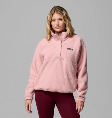 Women's Jasper Ridge Pebbled Fleece Half Snap, Color: Eraser Pink, image 1