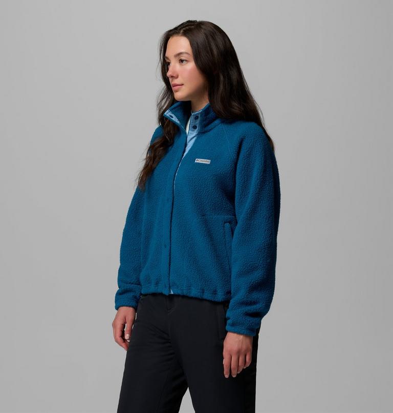 Women's Jasper Ridge Pebbled Fleece Jacket, Color: Phoenix Blue, Rainy Day, image 4