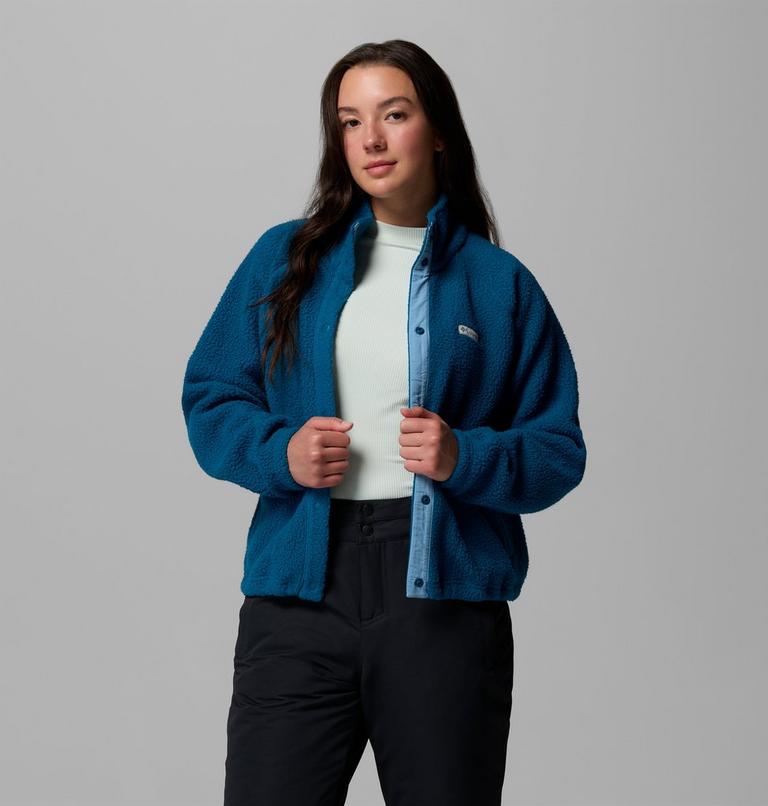 Women's Jasper Ridge Pebbled Fleece Jacket, Color: Phoenix Blue, Rainy Day, image 5