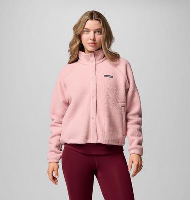 Women's Jasper Ridge Pebbled Fleece Jacket, Color: Eraser Pink, image 3