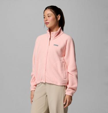 Women's Jasper Ridge Pebbled Fleece Jacket, Color: Pink Sand, image 8