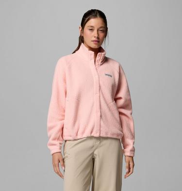 Women's Jasper Ridge Pebbled Fleece Jacket, Color: Pink Sand, image 5