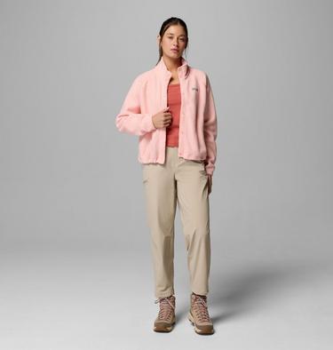 Women's Jasper Ridge Pebbled Fleece Jacket, Color: Pink Sand, image 6