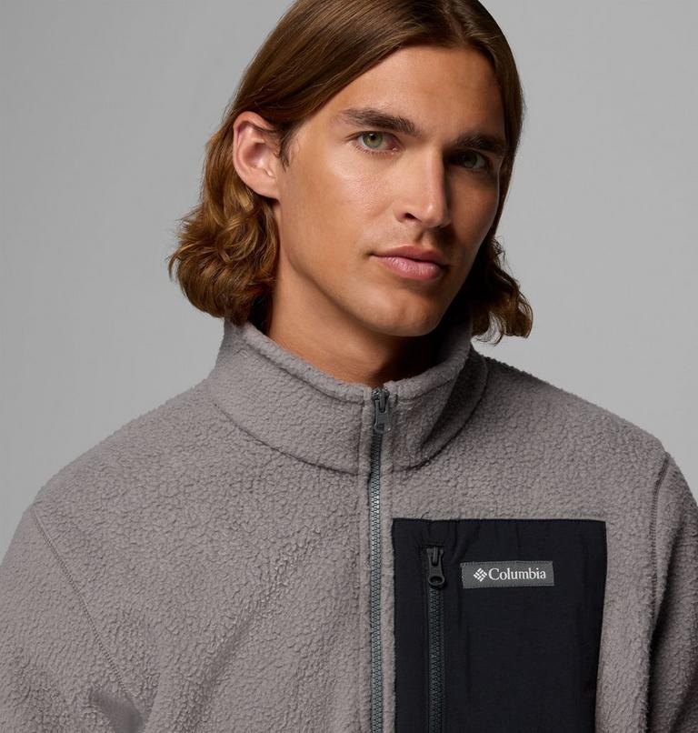 Forro polar texturizado con media cremallera Jasper Ridge para hombre, Color: City Grey, Black, image 5