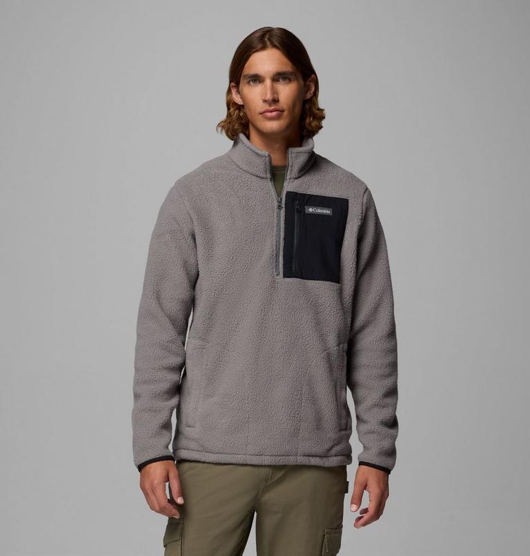 Forro polar texturizado con media cremallera Jasper Ridge para hombre, Color: City Grey, Black, image 1