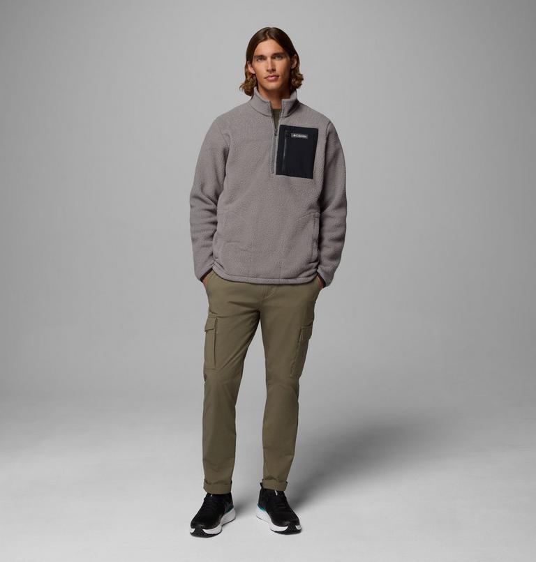 Forro polar texturizado con media cremallera Jasper Ridge para hombre, Color: City Grey, Black, image 2