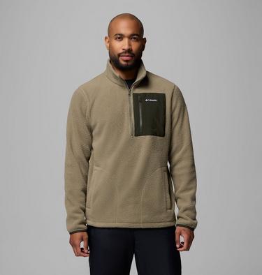 Polaire Demi-zip Texturée Jasper Ridge Homme, Color: Stone Green, Greenscape, image 1