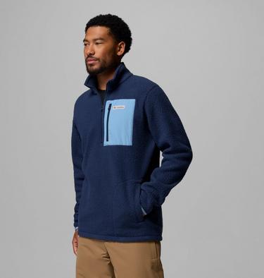 Men's Jasper Ridge Pebbled Half Zip Fleece, Color: Collegiate Navy, Rainy Day, image 4