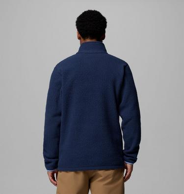 Men's Jasper Ridge Pebbled Half Zip Fleece, Color: Collegiate Navy, Rainy Day, image 3