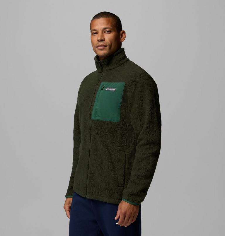 Men's Jasper Ridge Pebbled Fleece Jacket, Color: Greenscape, Rain Forest, image 4