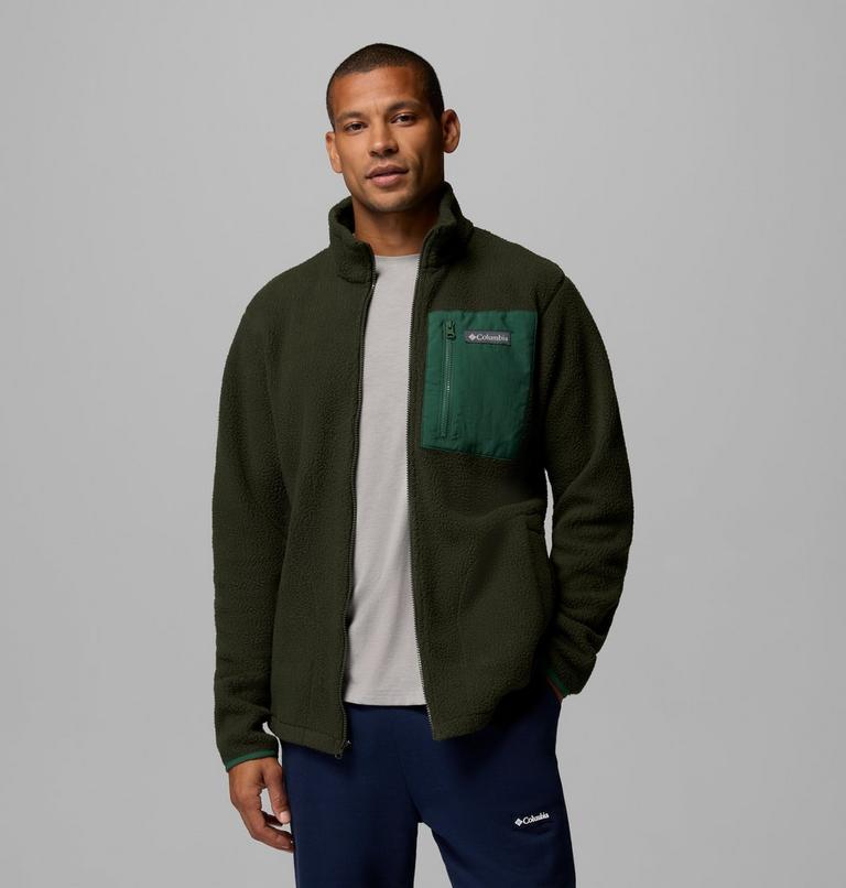 Men's Jasper Ridge Pebbled Fleece Jacket, Color: Greenscape, Rain Forest, image 5